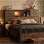 Double Bed Headboard with Storage, Freestanding Headboard with 4 Fabric Drawers & Shelves, Adjustable Bed Frame Connectors, Bedroom Storage Headboard Image 6