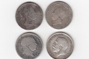 G.B. 4 x 1/-, 92.5% Silver, Coins ( no. G30)