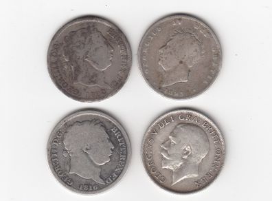 G.B. 4 x 1/-, 92.5% Silver, Coins ( no. G30)