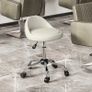 Work stool swivel stool rolling stool, height-adjustable, swivel seat, 50 cm x 50 cm x 83 cm, White Image 2