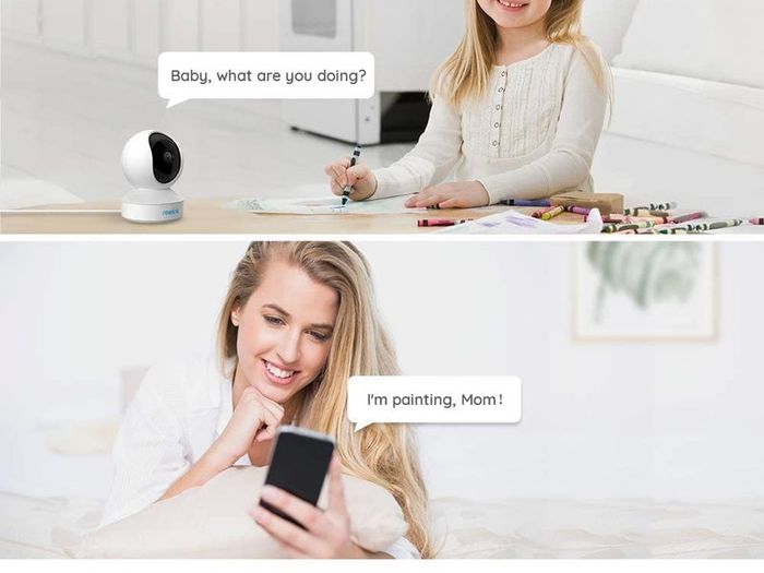 Security Camera Indoor 3MP, 2.4GHz WiFi, 1296P WiFi CCTV Camera IP with Pan Tilt, 2-Way Audio, Night Vision and Remote Access for Elder Pet Baby, SD Card Slot, E1 (Pack of 2)