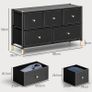 Faux Leather Front Chest of Drawers - Black Image 3