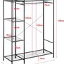 Coat Stand 150 x 110 x 40 cm Clothes Rack with 6 Shelves Black Image 2