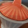 Fabulous Pair of Vintage Art Deco Style Mid Century SylvaC Lidded Preserves Pots Shape Number 2172, in Fabulous 50s Colourways, Priced at E30 Each, or E55 for the Pair Image 3