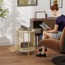 Side Table, 2-Tier End Table with Storage Shelf and Steel Frame Image 4