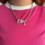 Antique Silver Plated Padlock Necklace Image 2