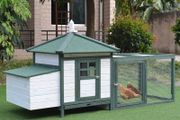 Chicken Coop Small Animal Pet Cage w/ Nesting Box Outdoor Run Wooden