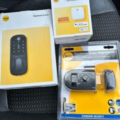 Yale Keyless Lock + Yale access module + Yale connect WiFi bridge and Yale contemporary latch. New