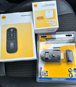 Yale Keyless Lock + Yale access module + Yale connect WiFi bridge and Yale contemporary latch. New