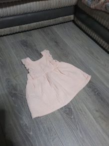 peach quilted baby dress