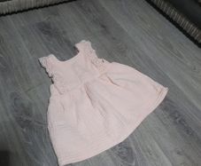 peach quilted baby dress