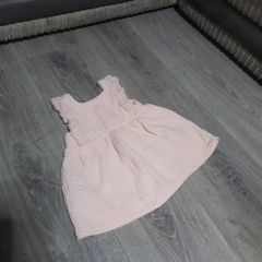 peach quilted baby dress