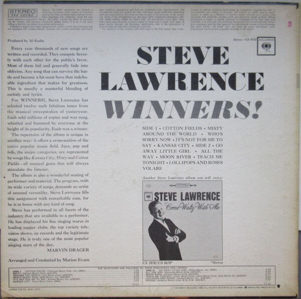 Steve Lawrence Winners LP