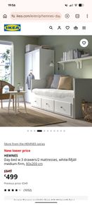HEMNES Day-bed w 3 drawers/2 mattresses (80x200 cm)