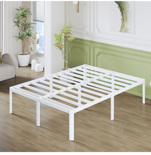 High White King Size Bed Frame 5ft with Rounded Corners