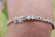 Vintage Sterling Silver 925 Cubic Zirconia Tennis Bracelet 14 Grams 8" Long