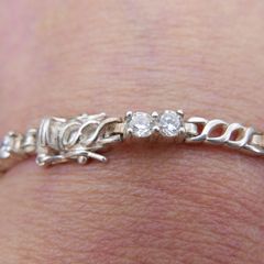Vintage Sterling Silver 925 Cubic Zirconia Tennis Bracelet 14 Grams 8" Long