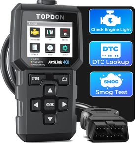 OBD2 Code Reader, 10 OBD2 Functions, Check Engine Light/Smog Emission Test / O2 Sensor Test/EVAP, Free Lifetime Update