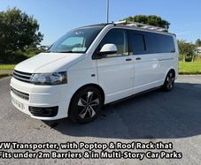 VW Transporter Camper Van,Under 2m Poptop RoofRack