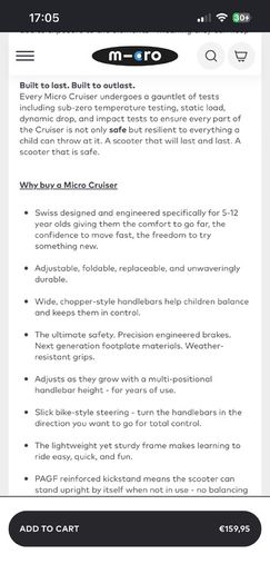 Micro Scooter Cruiser Blue