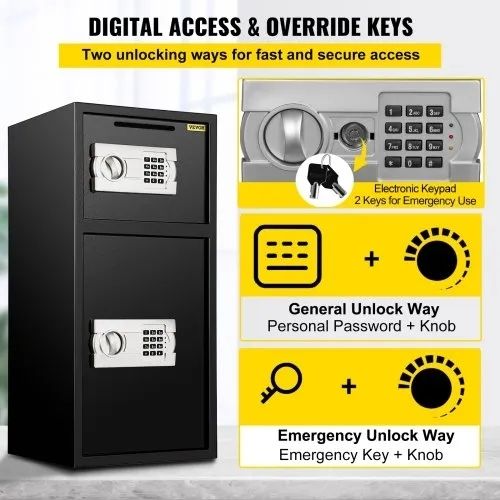 83.8 cm Digital Double Door Safe Depository Box Gun Safes Cash Office Security Lock Strong Iron Larger Digital Safe Box