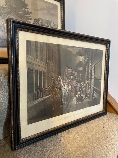 Charles and George Hunt after James Pollard aquatint hand coloured prints (framed by H.J. Spiller, Beak Street, London)