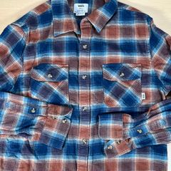 Vans Flannel Shirt - Mens Small - Blue Brown Plaid