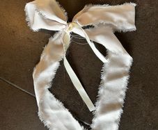 Handmade ribbons/bows for wedding chairs/pews, very light pink (almost cream), total 16, LIGHTER COLOR THAN ONES IN LAST PHOTO (but same style and material used for both)