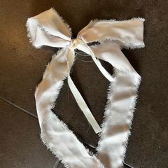 Handmade ribbons/bows for wedding chairs/pews, very light pink (almost cream), total 16, LIGHTER COLOR THAN ONES IN LAST PHOTO (but same style and material used for both)