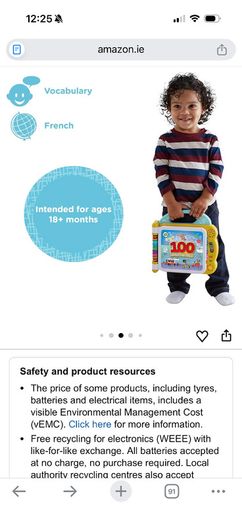 LeapFrog 100 Things That Go, Baby & Toddler Book, Educational and Interactive Bilingual Playbook, Gift for Pre School Kids aged 18, 24, 36+ months, English Version