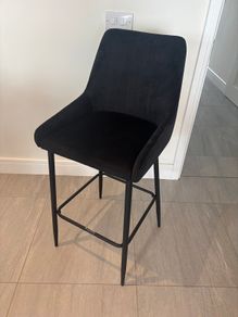 Black velvet high back bar stools