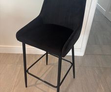 Black velvet high back bar stools