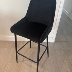 Black velvet high back bar stools