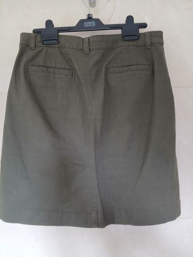khaki green cotton short skirt