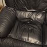 3 Seat Reclining Sofa-Black Leather Image 4