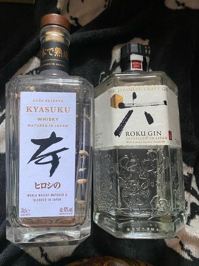 Kyasuku whisky Roku Japan Gin empty Bottles