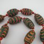 Antique Venetian Style Feather Desgin & Venetian WhiteHeart Glass Beads Necklace Image 2