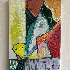Irish Art Original Abstract Painting Art Deco Style Artwork