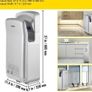 Jet Hand Dryer, Premium Electric Commercial Blade Hand Dryer, ABS Air Dryer Hand with HEPA Filtration Wall Mount Hand Dryer, 2000W 220V Image 4