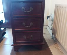 2 Matching Mahogany style Lockers with 3 Drawers in excellent condition