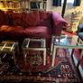 Chrome, Wood and Tempered Glass Coffee Table and matching nest of 3 side tables Image 6