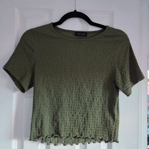 Khaki cropped top, NEW LOOK, size 10