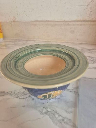 Signed Belinda Brayshaw Irish Studio Pottery Lidded Sugar Bowl / Jam Pot