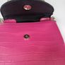 Ladies Cerise Pink Mock Croc Crossbody Bag Image 5