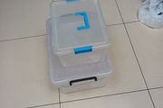 Plastic Storage Box With Lids x 2 - Different  Sizes.