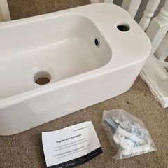 Matt Off-White WC Sink (incl. Bottle trap)
