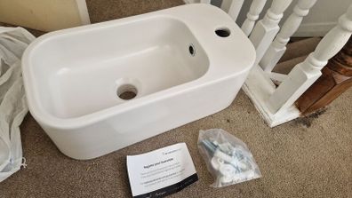 Matt Off-White WC Sink (incl. Bottle trap)