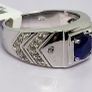 Sterling silver Premium Vietnamese Cobalt Blue Spinel & White Zircon Ring in Rhodium Overlay Sterling Silver 1.48 Ct. Image 3