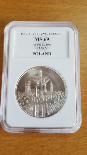 Poland 100000 zlotych 1990 solidarity silver coin