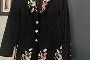 Designer velvet embroidered coat